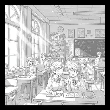 Black and White Anime example 2 (black-white-anime)