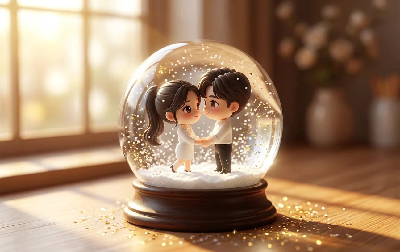 3D Couple Snow Globe - Nano banana AI generated result