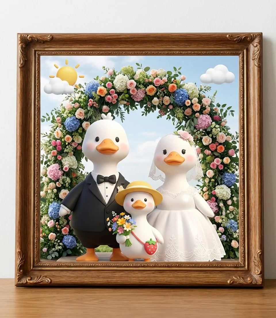 Family Wedding Photo (Chibi) - Nano banana AI generated result