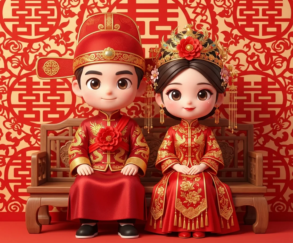 3D Chinese Wedding Scene - Nano banana AI generated result