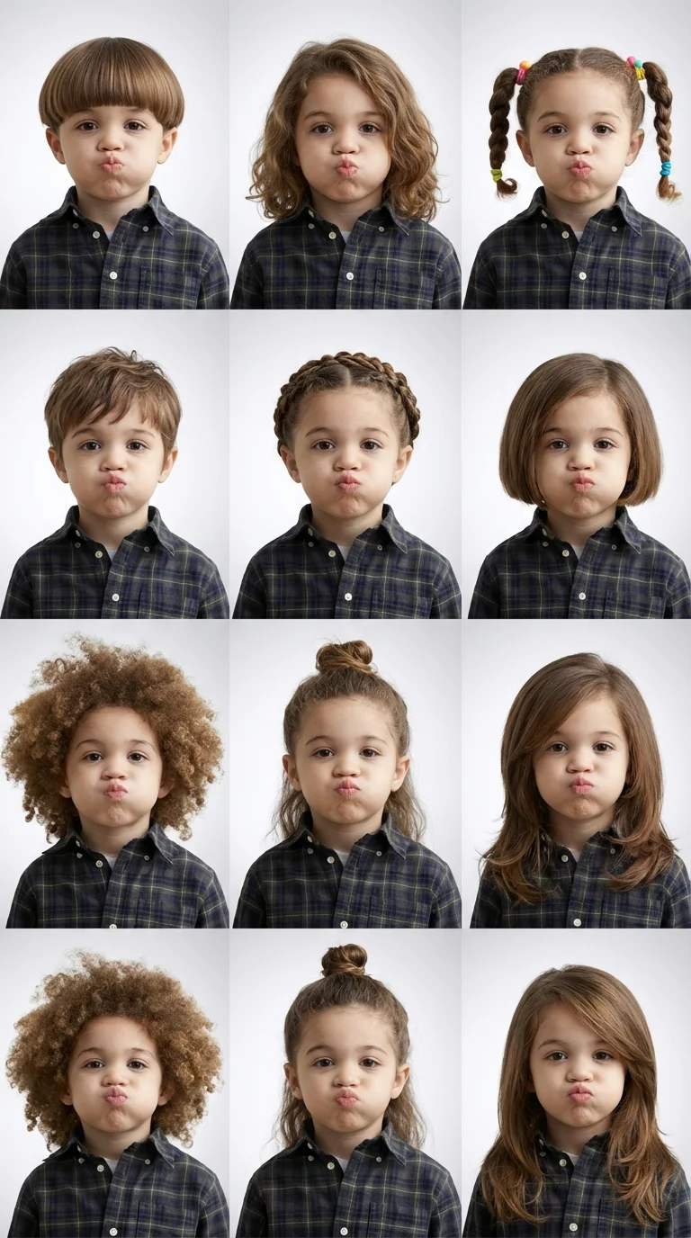 Children's Hairstyle 9-Grid - Nano banana AI generated result