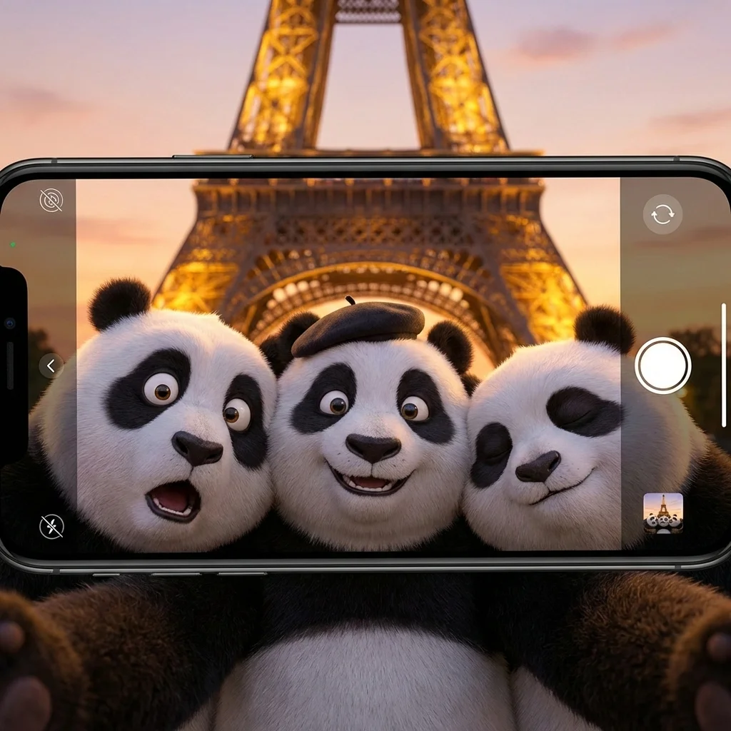 Animal Trio Selfie - Nano banana AI generated result