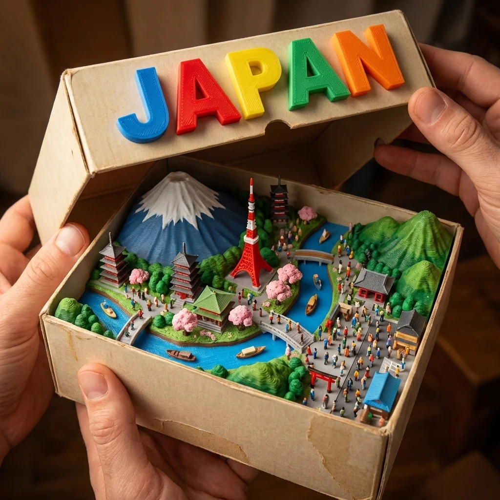 3D Country Model Box - Nano banana AI generated result