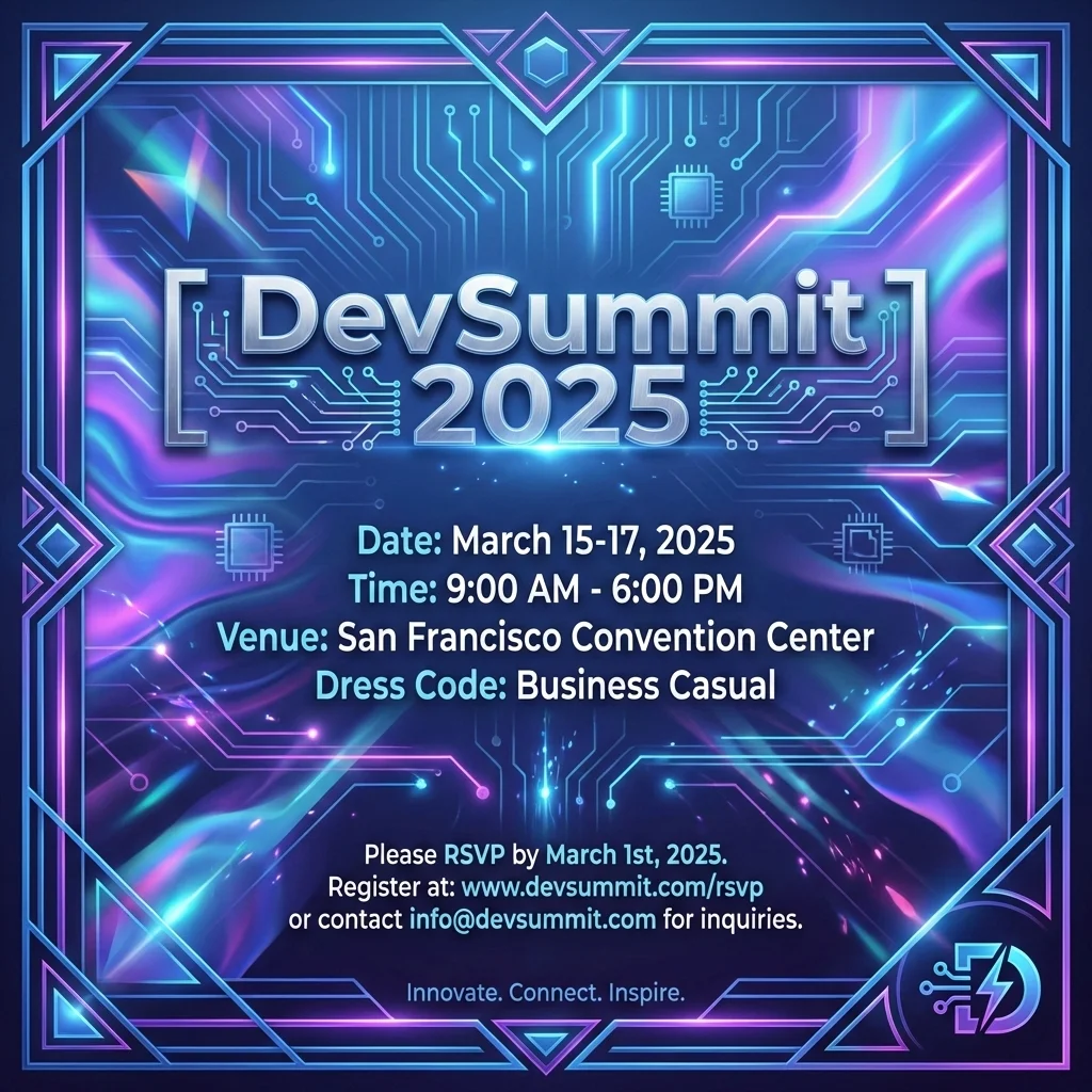 Event Invitation Card - Nano banana AI generated result