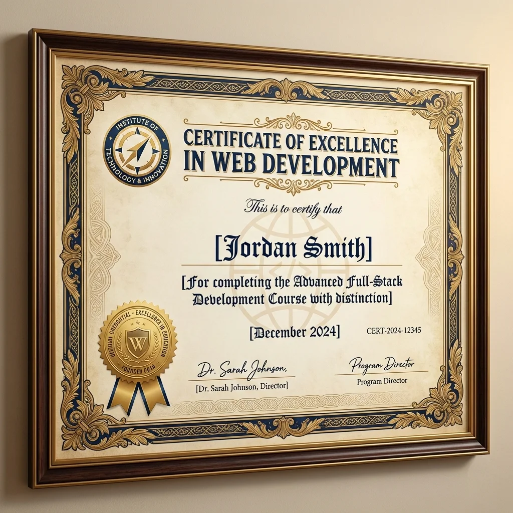 Certificate & Award Template - Nano banana AI generated result