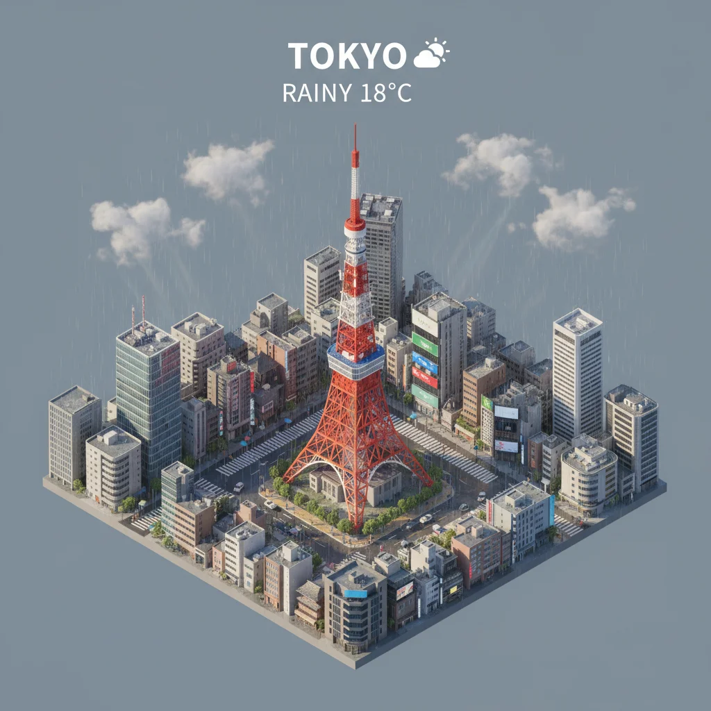 City Weather Isometric View - Nano banana AI generated result