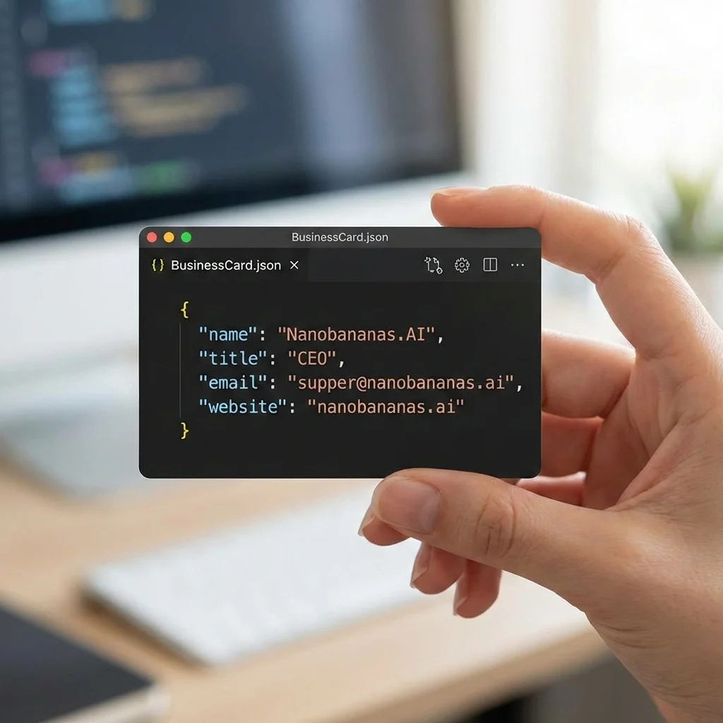 VS Code Theme Business Card - Nano banana AI generated result