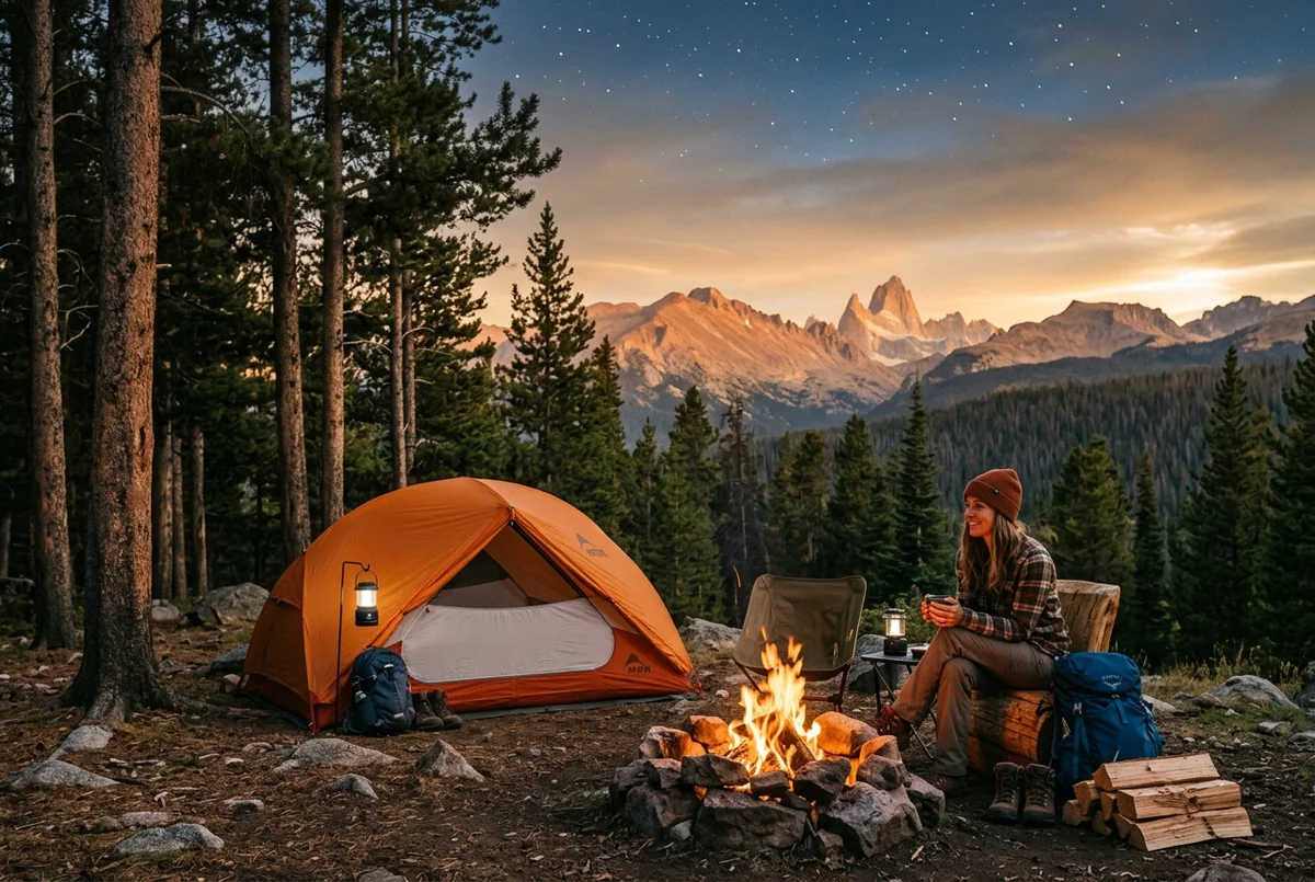 户外装备场景图-露营 — Nano Banana AI-generated image, 户外 场景生活图