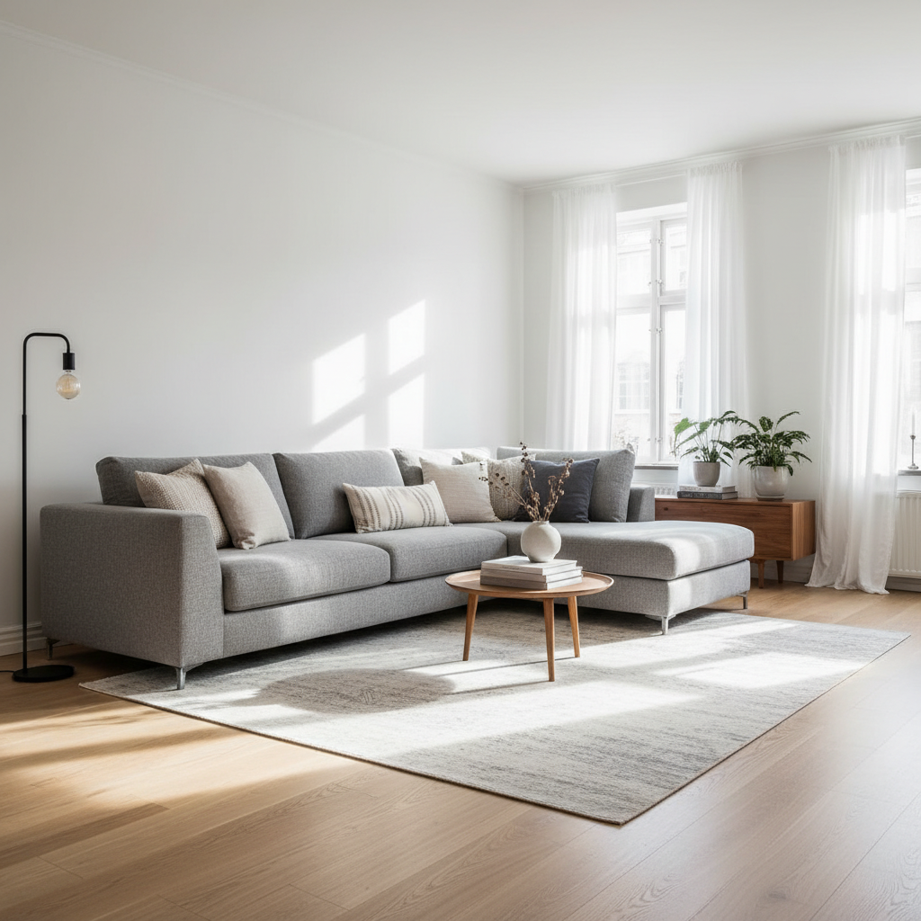 Home Goods Lifestyle — Nordic Living Room — Nano Banana AI-generated image, E-commerce Lifestyle shot