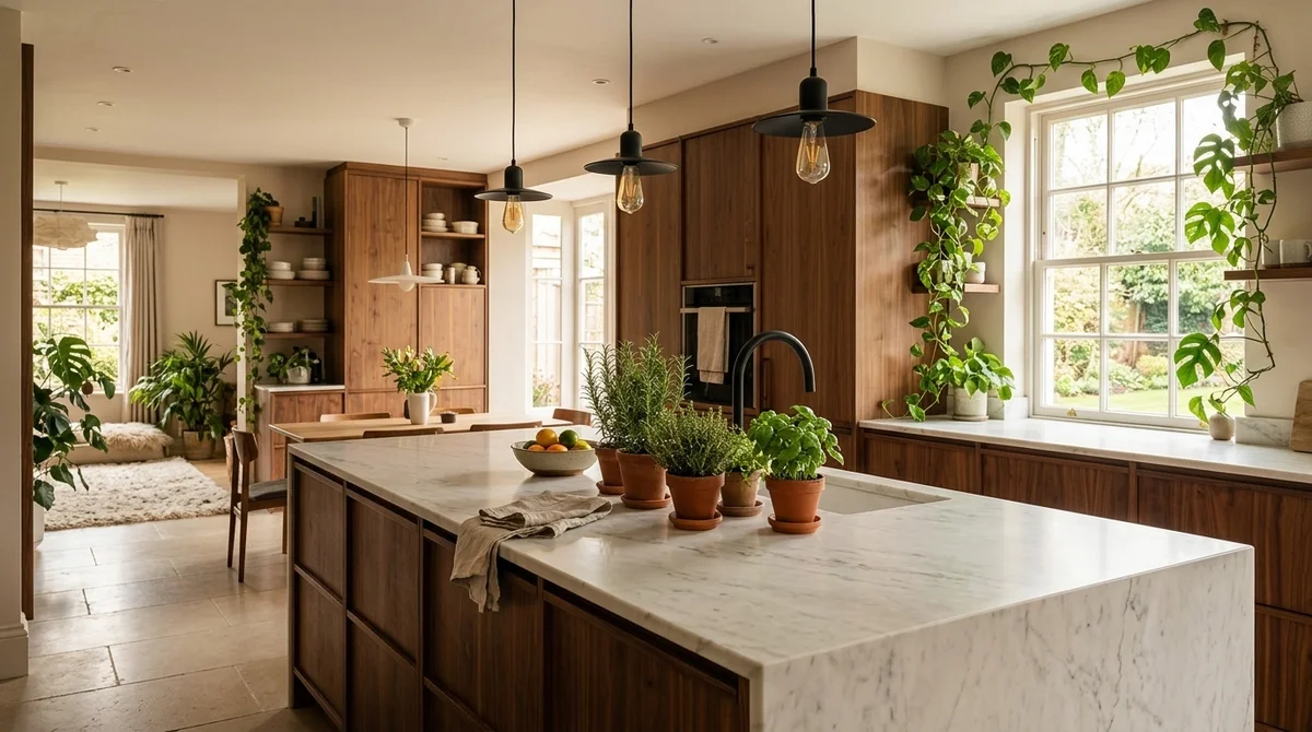 Open Kitchen with Natural Island Design — Nano Banana 2 AI-generated image, Home & Interior Kitchen rendering