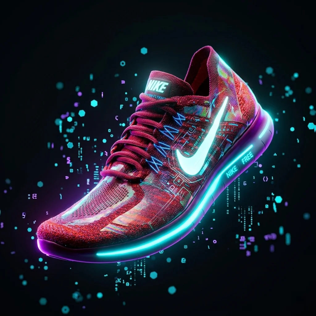 Sneaker Cyberpunk Style Transfer — Nano Banana 2 AI-generated image, Sports / Streetwear Style transfer