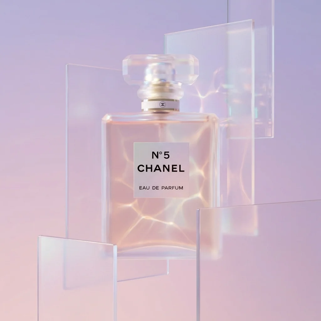 Perfume Glassmorphism Luxury Ad — Nano Banana Pro AI-generated image, Beauty / Luxury Glassmorphism style