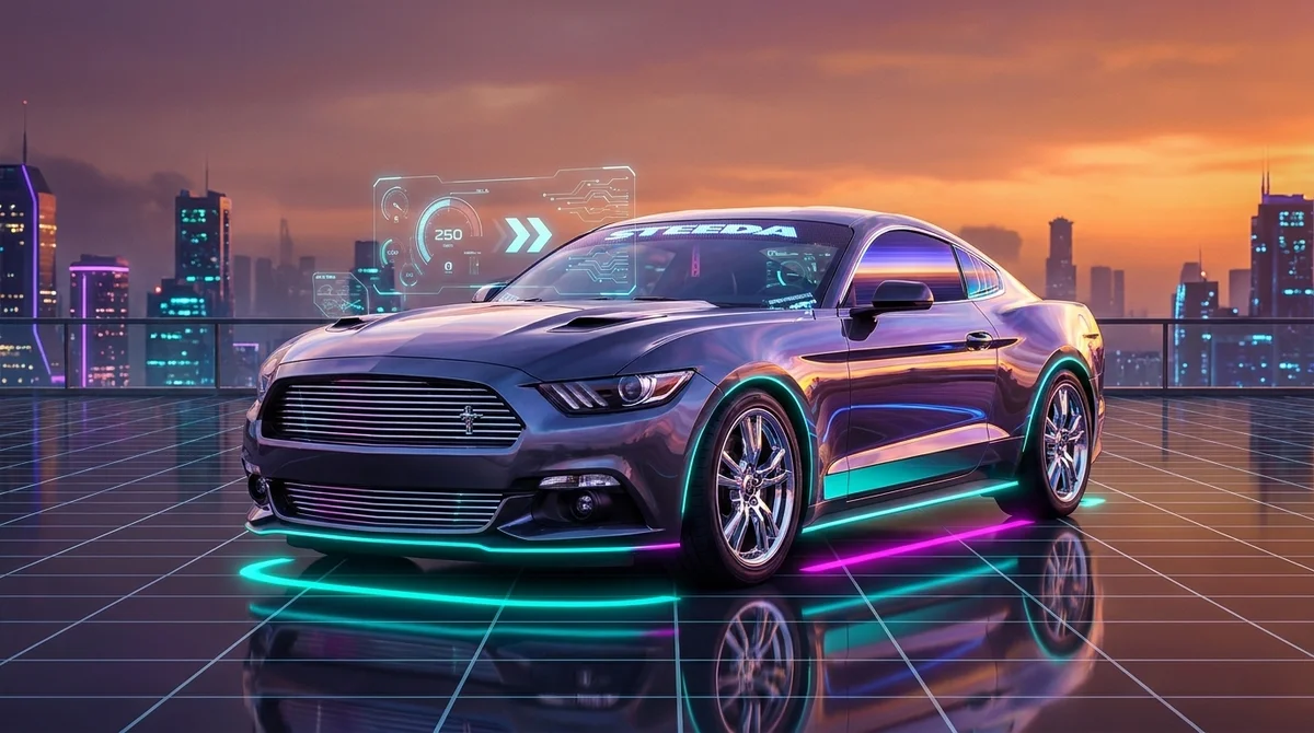 Classic Car Retro-Futurism Rendering — Nano Banana Pro AI-generated image, Automotive Concept style rendering